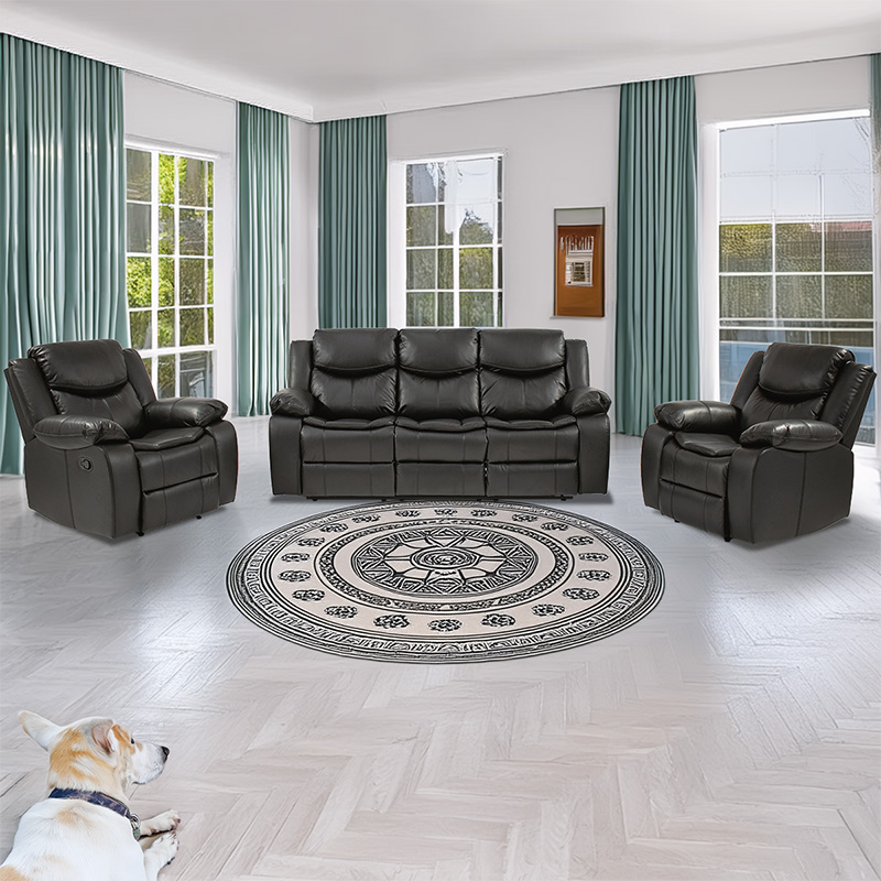 Cambridge Leather Recliner Lounge Suite