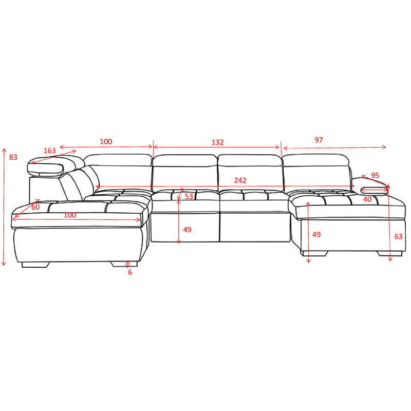 Lumiour Sofa Lounge Dimensions