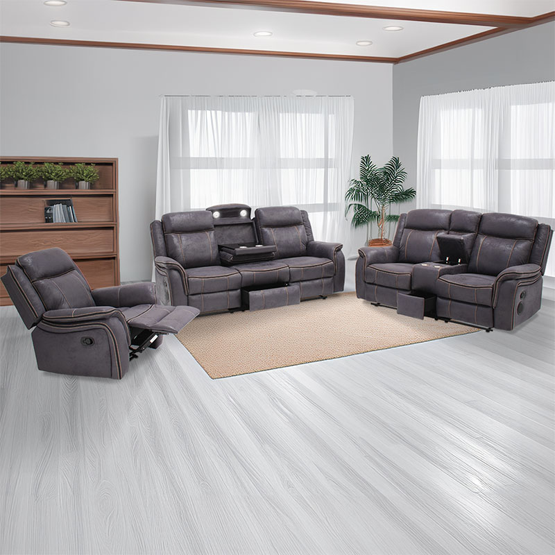 Merlin Grey Recliner Lounge Suite