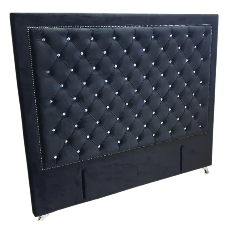 Ancona Buttoned Velvet with Crystals Headboard