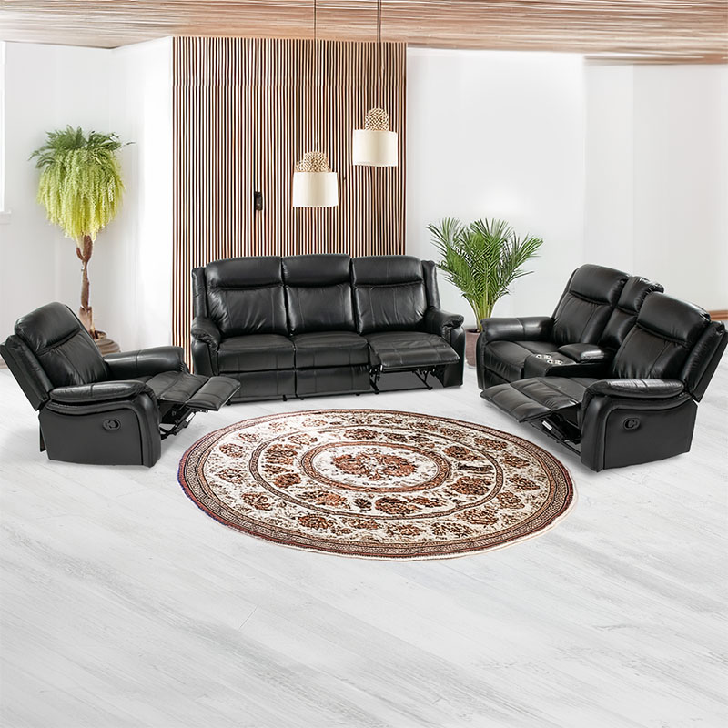 Merlin black Recliner Lounge Suite